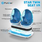Simulatore bianco blu di realtà virtuale del cinema della cabina di giro dei sedili 9D VR di colore due per il parco di divertimenti dei bambini