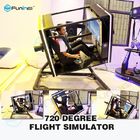 Realtà virtuale di giallo/nera uno giocatore di Flight Simulator con lo schermo a 50 pollici