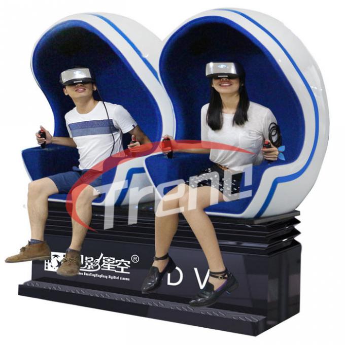 Cinema dell'uovo dei doppi sedili mini del cinema a forma di nero di realtà virtuale 9d per il parco della strada affollata