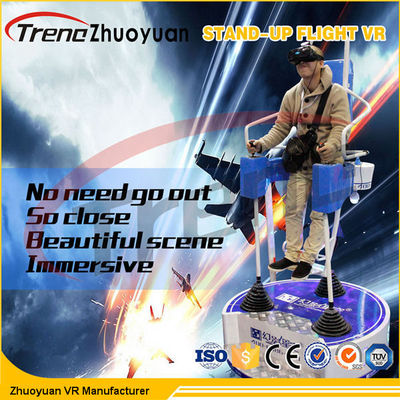 La spaccatura dell'occhio del parco a tema sta sul simulatore di volo VR per il centro commerciale