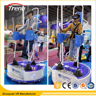 La spaccatura dell'occhio del parco a tema sta sul simulatore di volo VR per il centro commerciale