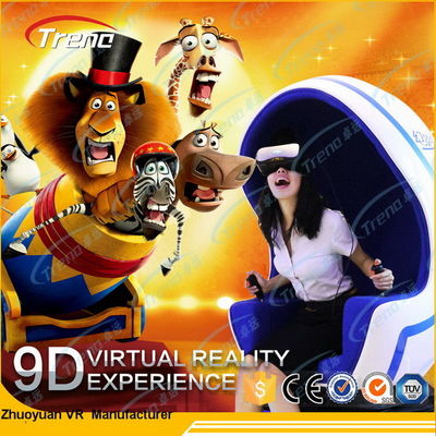 Simulatore blu di realtà virtuale della macchina dell'uovo con una piattaforma girante da 360 gradi