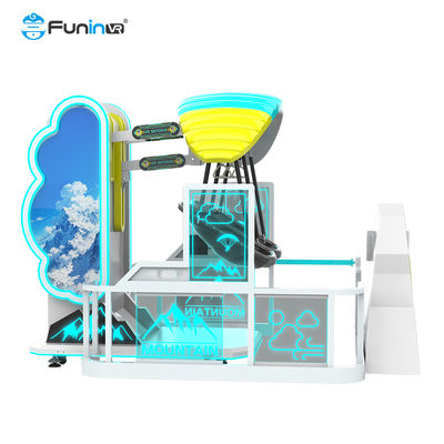 Simulatore di giochi di realtà virtuale blu per bambini progettato con caratteristiche di bassa manutenzione che combinano contenuti educativi divertenti e gioco sicuro