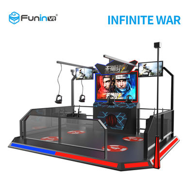 Simulatore di realtà virtuale di vista del video 360 che sta su guerra infinita